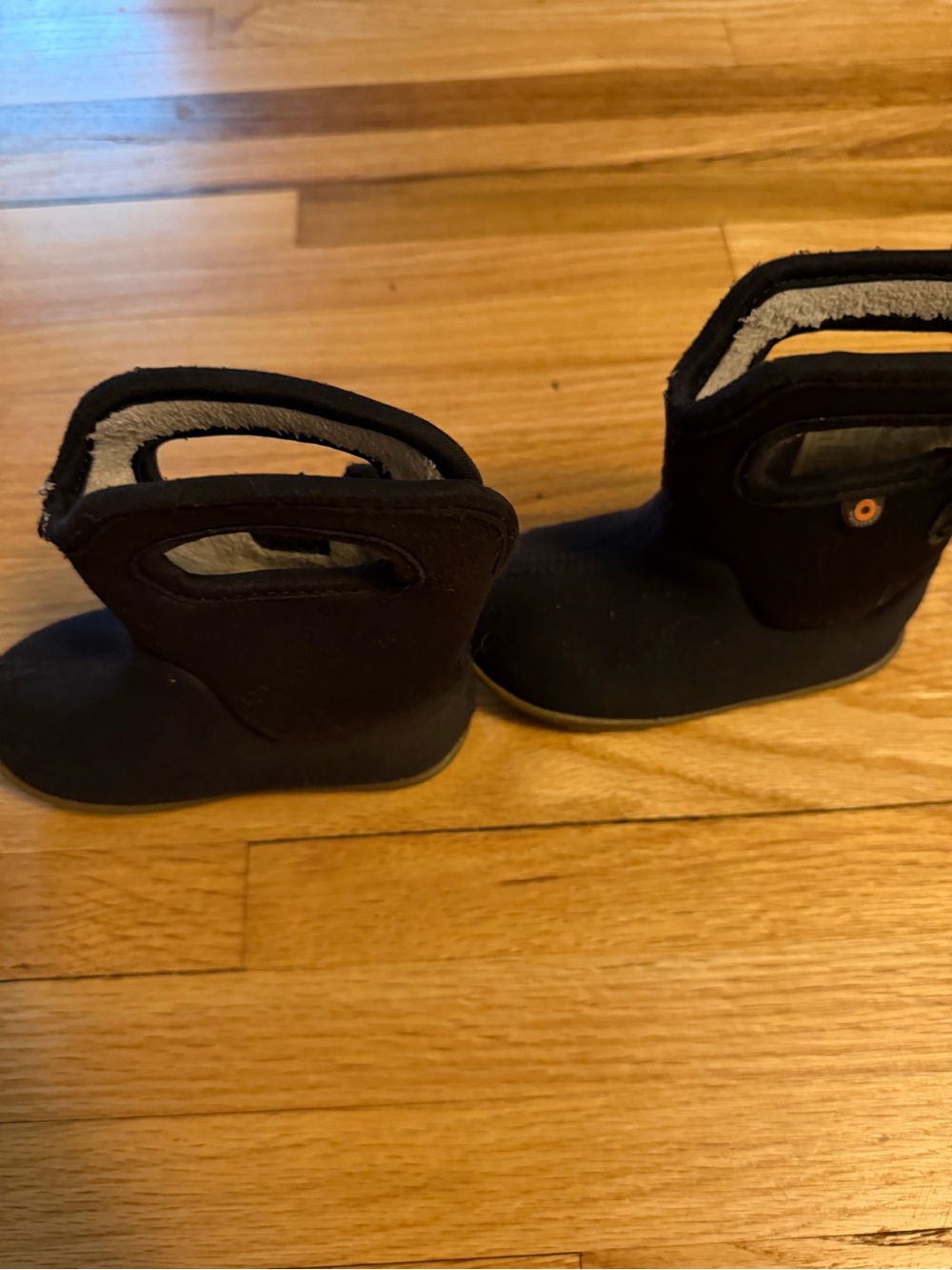 Bogs Kids Black Pull-On Rain & Snow Boots with Handles
